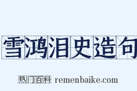 雪鸿泪史造句是什么意思的图片